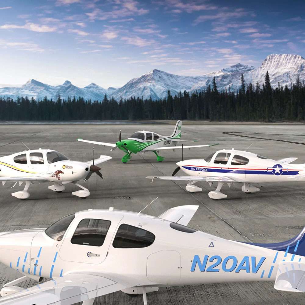 Artboard 8 four small airplanes on the tarmac