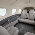 Thumbnail of gray interior seating on private plane